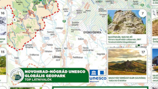 Novohrad-Nógrád Geopark főbb látnivalói - térkép